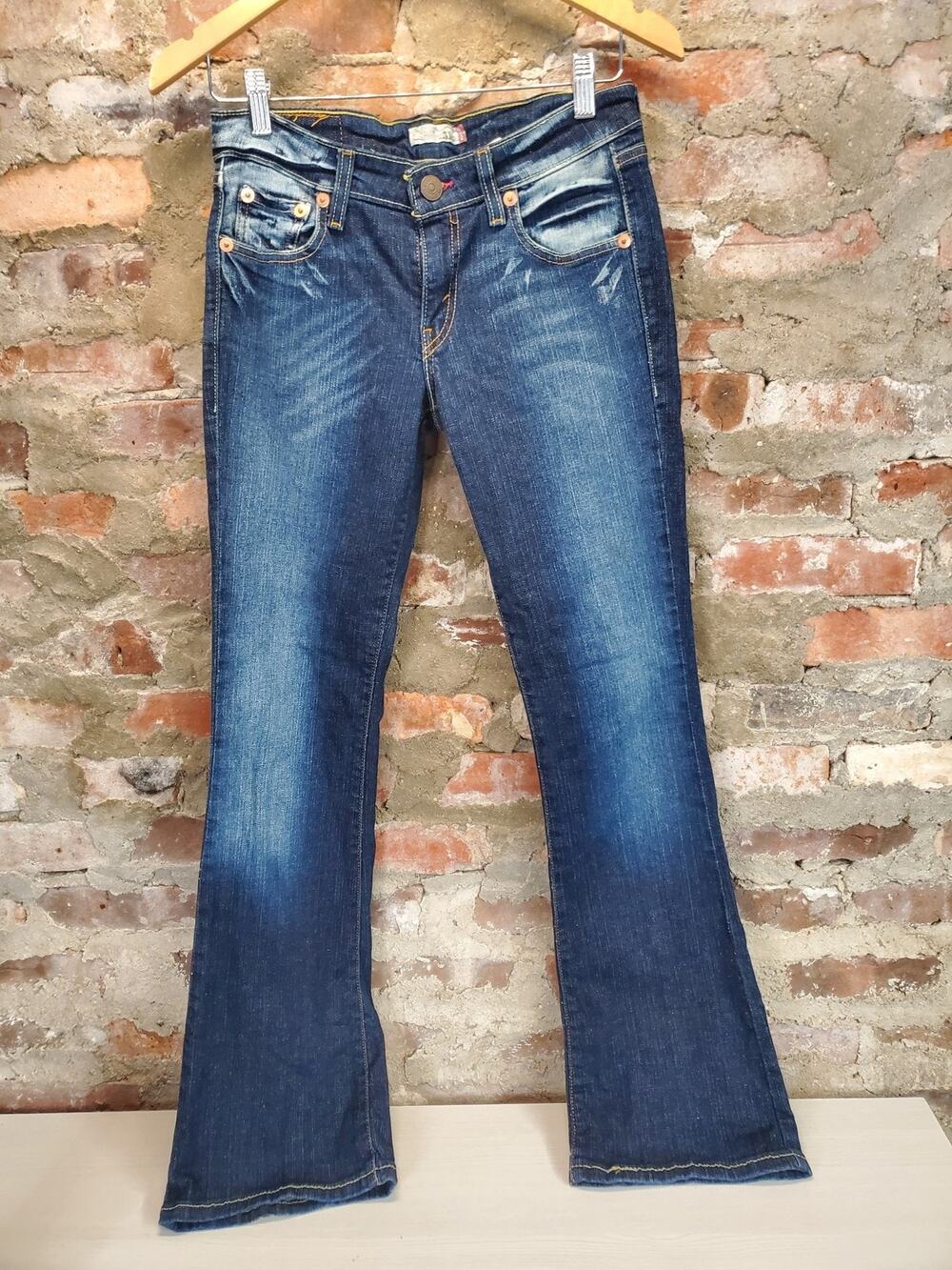 Levi's Womens 518 Superlow Bootcut Jeans Size 3 Dark Wash Cotton Spandex